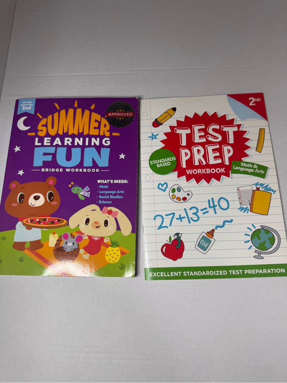 Summer Learning Fun & Test Prep Workbook Set - Homeschool/School work/ 2nd Grade